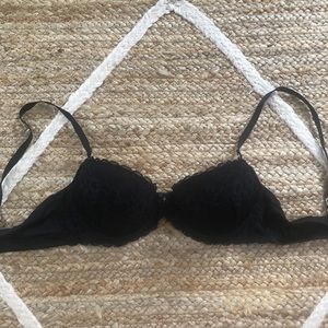 Betsey Johnson Black Lace Balconette Bra